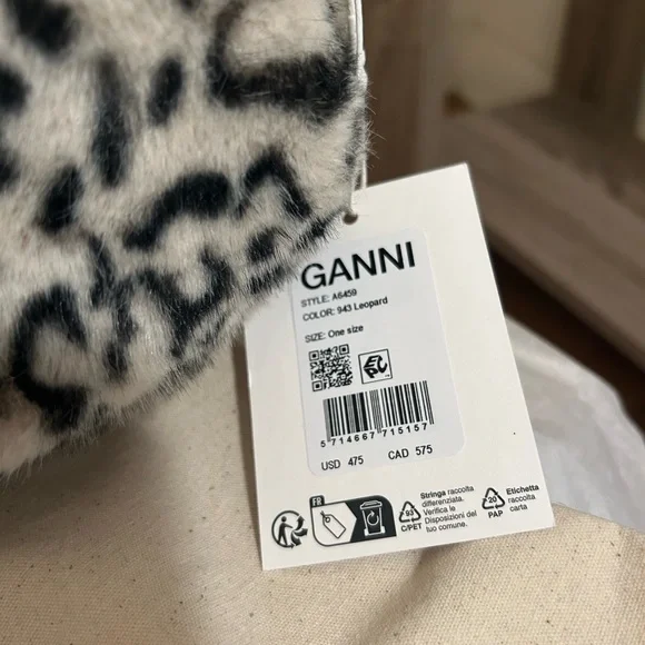 GANNI Bou Bag - NWT - Mini Fur PrintLeopard